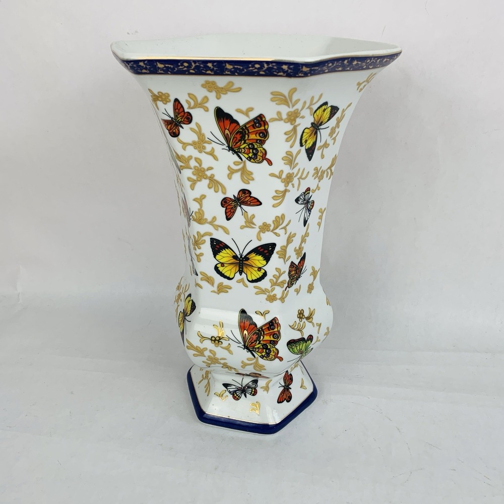 Formalities by Baum Bros. Butterfly Collection 10" Vase Gold Leaf Flower Gift